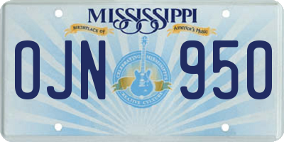 MS license plate OJN950