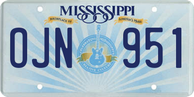 MS license plate OJN951