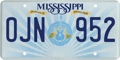 MS license plate OJN952