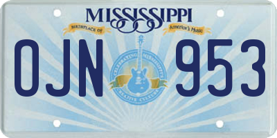 MS license plate OJN953