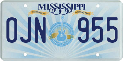 MS license plate OJN955