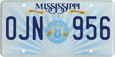 MS license plate OJN956
