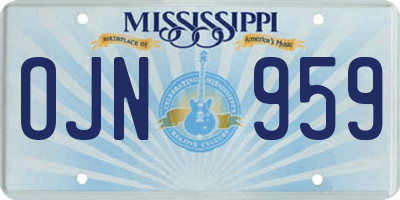 MS license plate OJN959