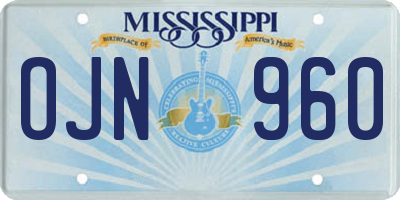MS license plate OJN960