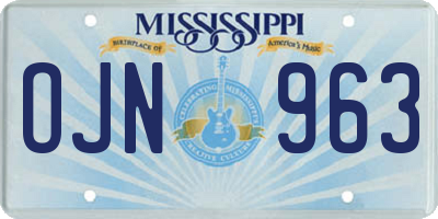 MS license plate OJN963