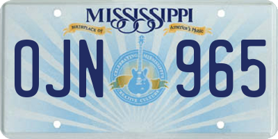 MS license plate OJN965