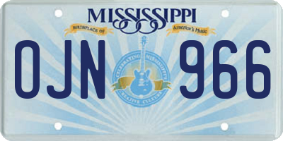 MS license plate OJN966