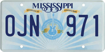 MS license plate OJN971