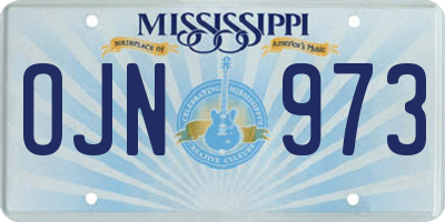 MS license plate OJN973