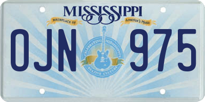 MS license plate OJN975