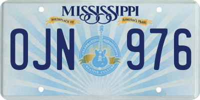 MS license plate OJN976