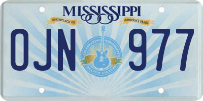MS license plate OJN977