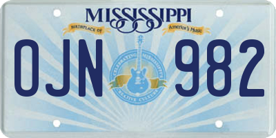 MS license plate OJN982