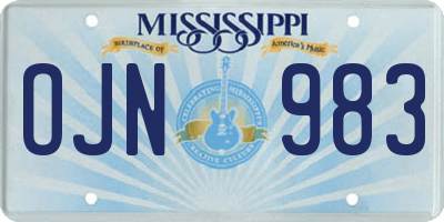 MS license plate OJN983