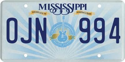 MS license plate OJN994