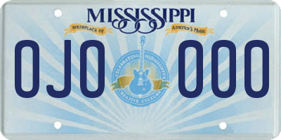 MS license plate OJO000