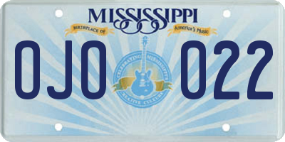 MS license plate OJO022