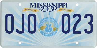 MS license plate OJO023