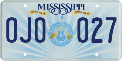 MS license plate OJO027