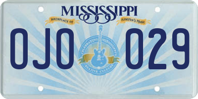 MS license plate OJO029