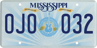 MS license plate OJO032