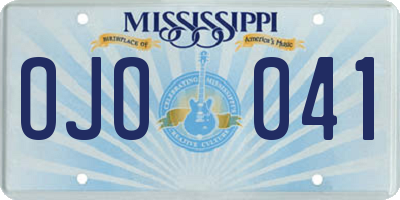 MS license plate OJO041