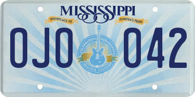 MS license plate OJO042