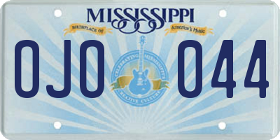MS license plate OJO044