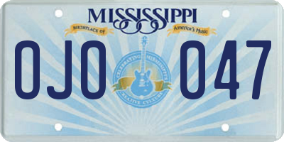 MS license plate OJO047