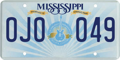MS license plate OJO049