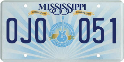 MS license plate OJO051