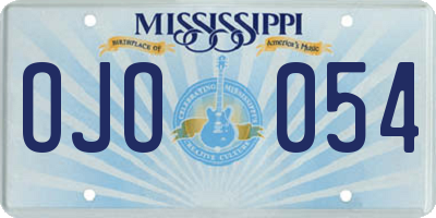 MS license plate OJO054