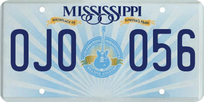 MS license plate OJO056
