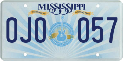 MS license plate OJO057
