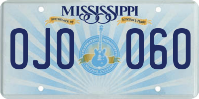 MS license plate OJO060