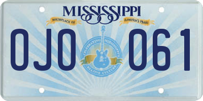 MS license plate OJO061