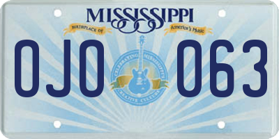 MS license plate OJO063