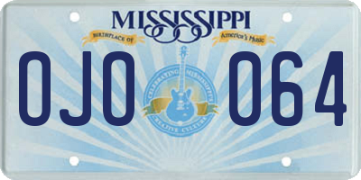 MS license plate OJO064