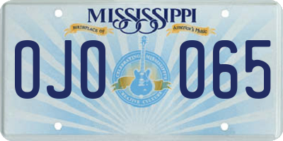MS license plate OJO065