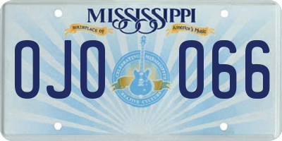MS license plate OJO066