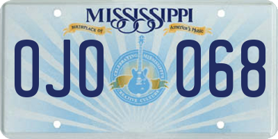 MS license plate OJO068