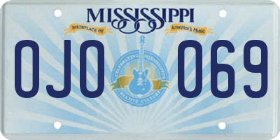 MS license plate OJO069