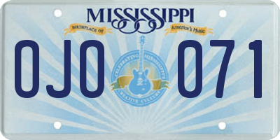 MS license plate OJO071