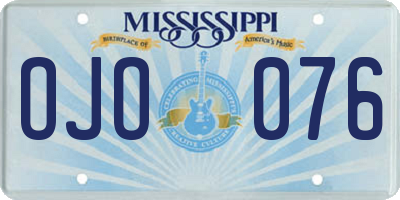 MS license plate OJO076