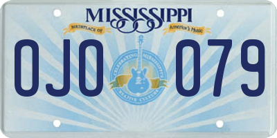 MS license plate OJO079