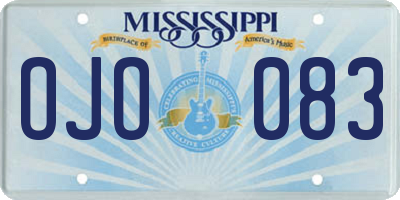 MS license plate OJO083