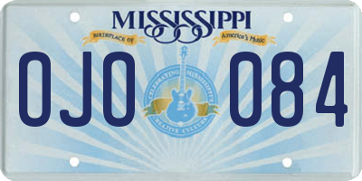 MS license plate OJO084