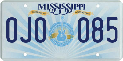 MS license plate OJO085
