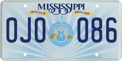 MS license plate OJO086