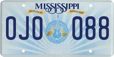 MS license plate OJO088